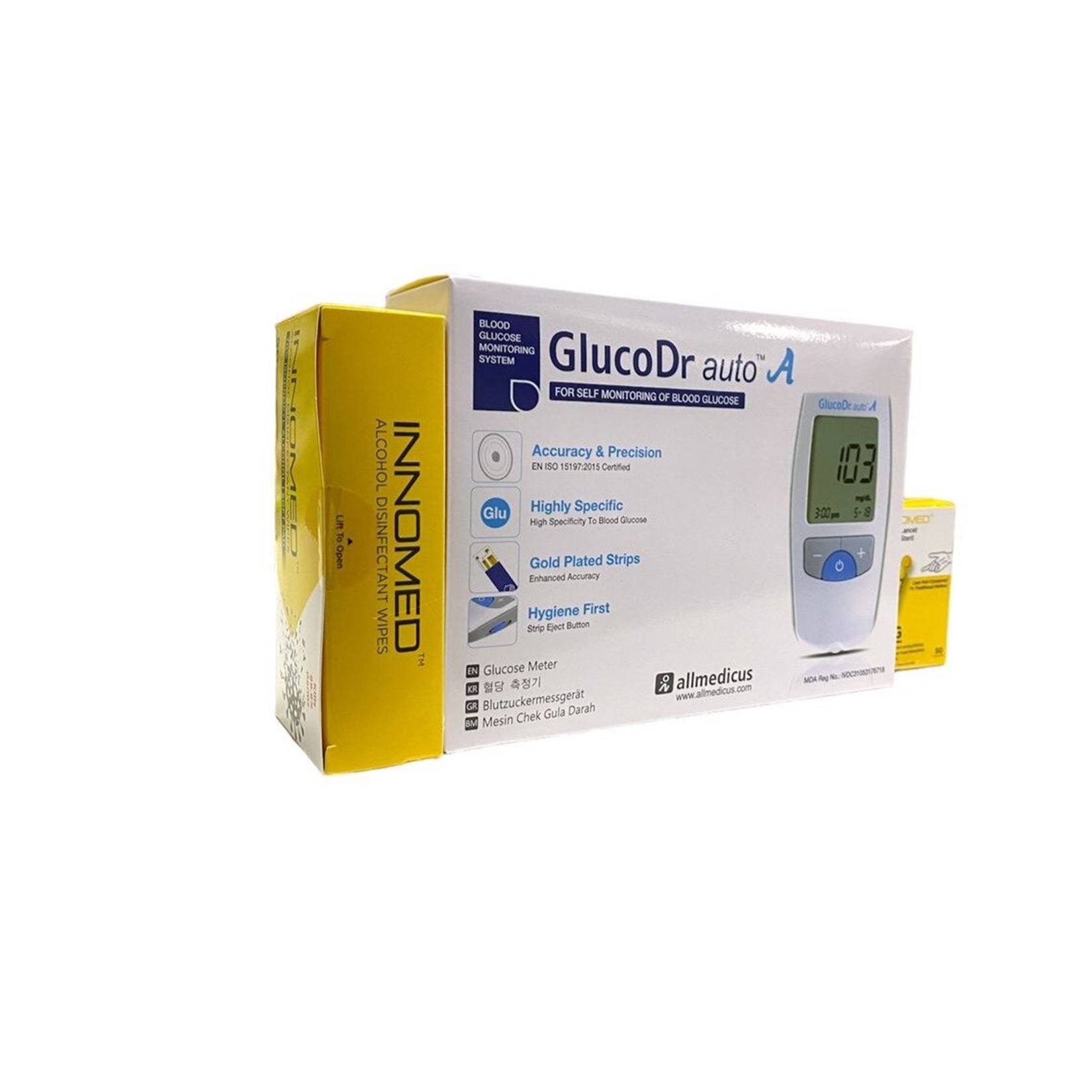 Gluco Dr Auto A Blood Glucose Monitoring Meter Starter Kit with 25s ...