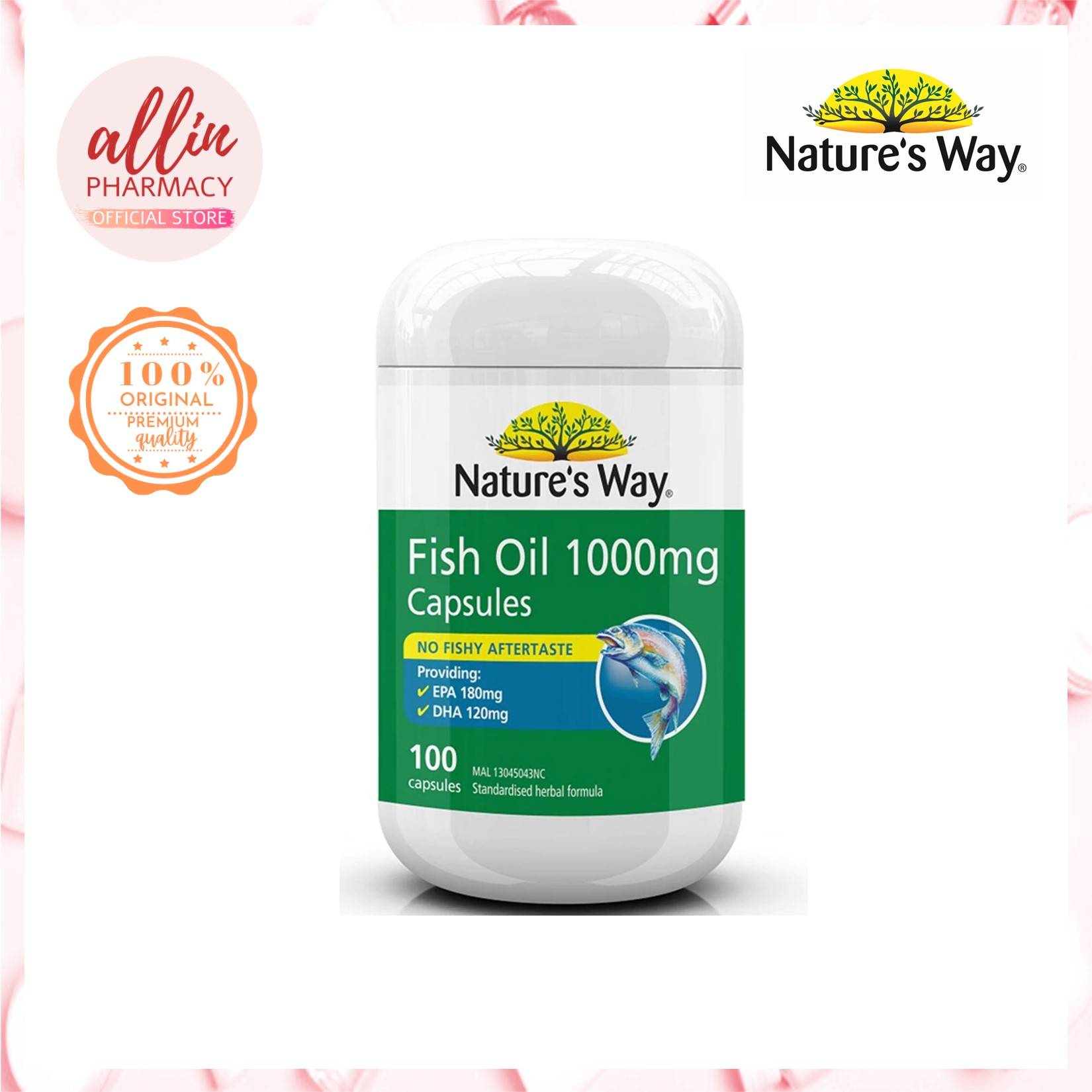 Nature’s Way Fish Oil 1000mg Capsules 100s (EXP 07/23)