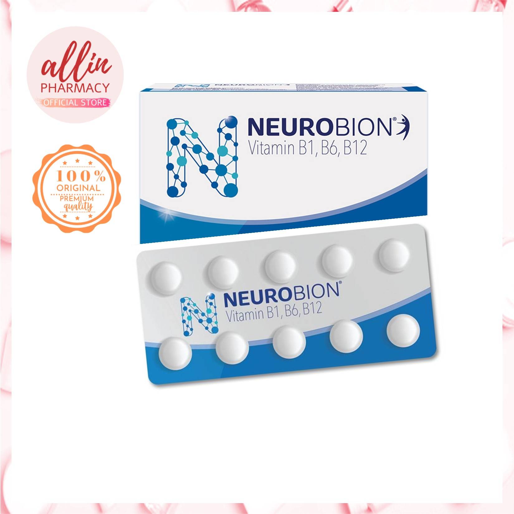Neurobion Vitamin B1, B6, B12 1X10s [1 Strip] (EXP 06/25)
