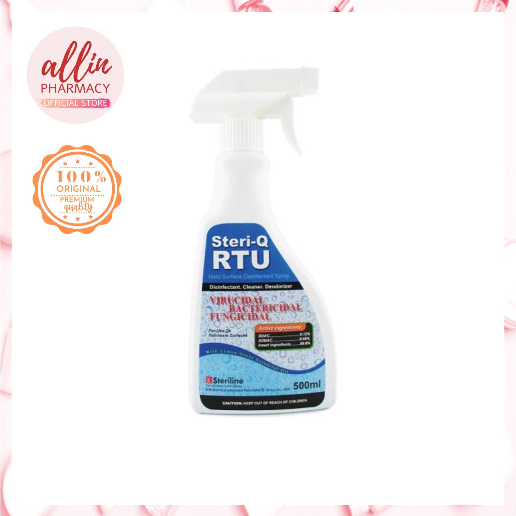 [CLEARANCE] SteriQ RTU Hard Surface Disinfectant 500ml (EXP 06/23)