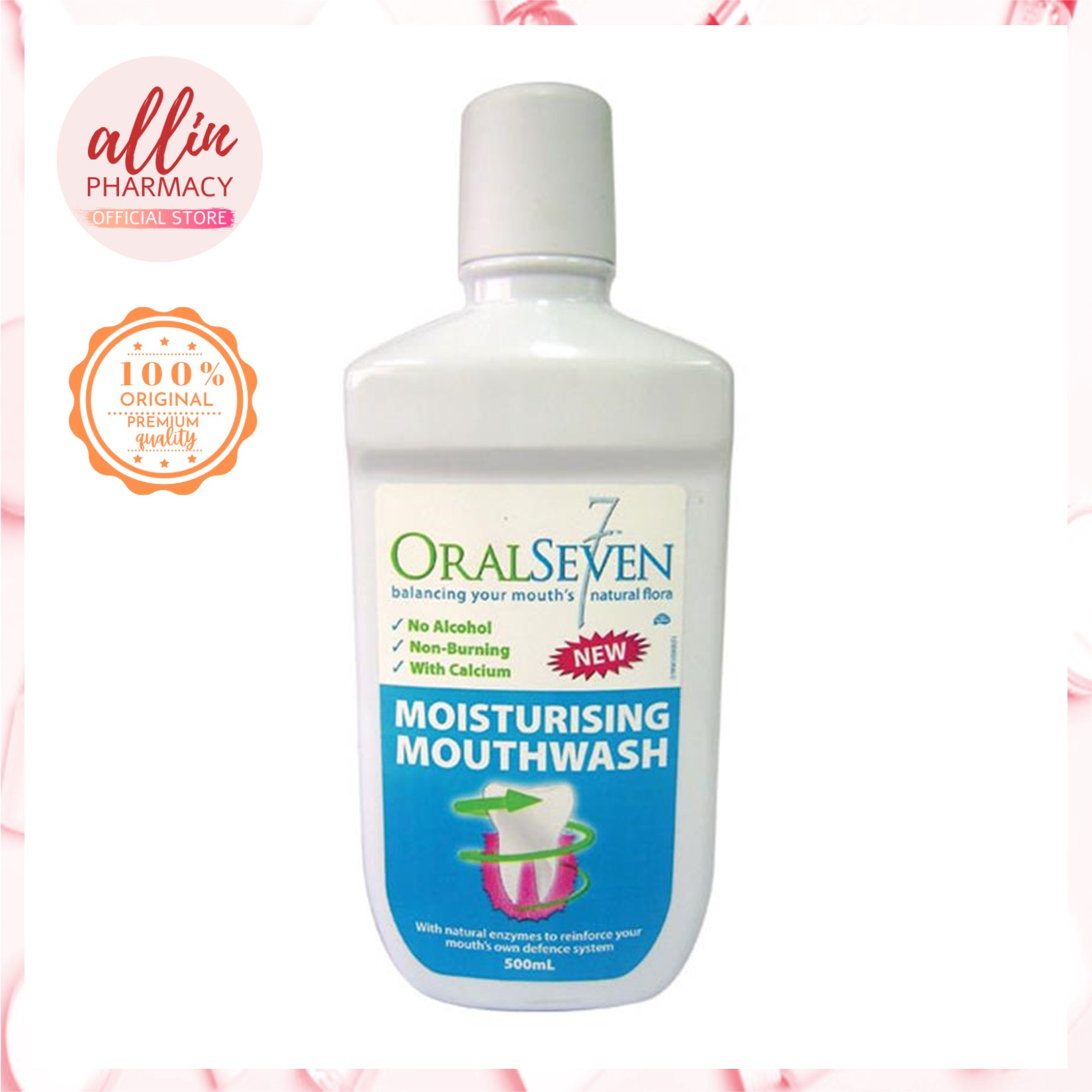 Oral 7 Moisturising Mouthwash 500ml (EXP 03/25)